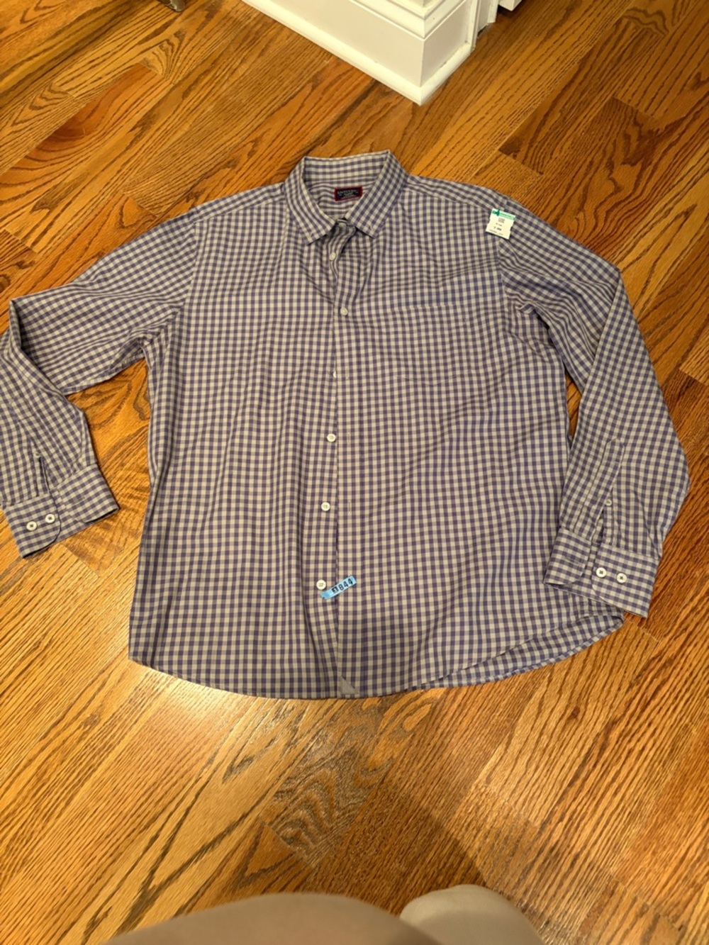 UNTUCKit Men's Purple and White Check Dress Shirt